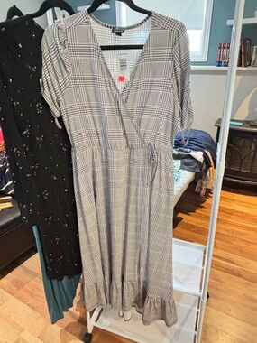 Torrid Plaid Wrap Midi Dress
